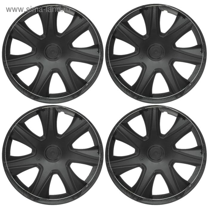 Колпаки колесные R16 "ДЖОЙ ", серебристый карбон, набор 4 шт