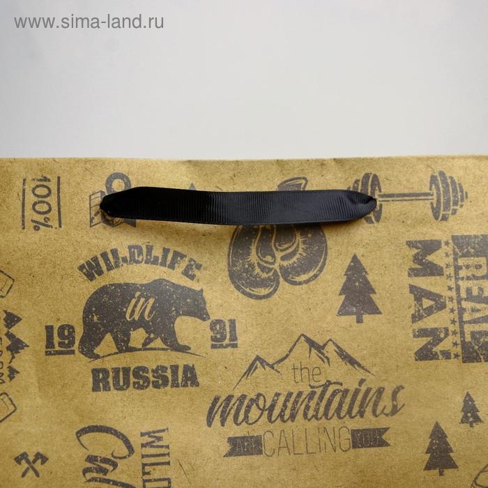 Пакет подарочный крафтовый вертикальный, упаковка, «For real man», L 31 х 40 х 11.5 см Пакет подарочный крафтовый вертикальный, упаковка, «For real man», L 31 х 40 х 11.5 см