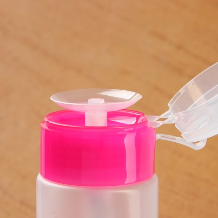 Флакон с помпой, 75 мл, цвет розовый/прозрачный Флакон с помпой, 75 мл, цвет розовый/прозрачный