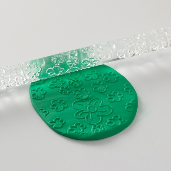 Скалка для творчества акрил Скалка для творчества акрил "Цветочная полянка"16х1 см