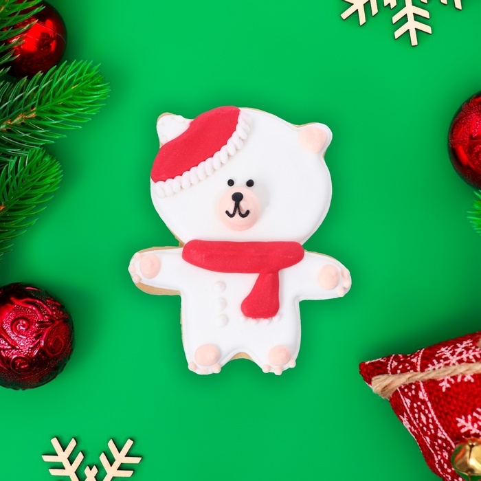 Новый год. Печенье ванильное Новый год. Печенье ванильное "Мишутка" 40 гр (1кор=15шт)