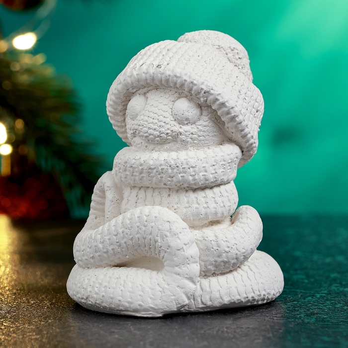 Новый год. Символ 2025. Фигура для раскраски  Новый год. Символ 2025. Фигура для раскраски "Змея в шапке" 8х6см