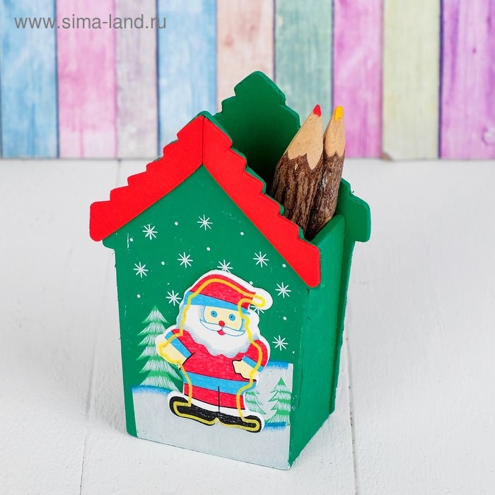 Карандашница «Новогодний дом», МИКС Карандашница «Новогодний дом», МИКС