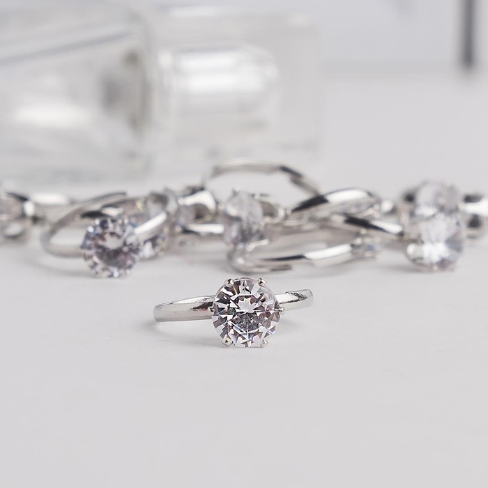 Кольца детские набор 36 шт. «Выбражулька» бриллиант, как у мамы, цвет белый в серебре Кольца детские набор 36 шт. «Выбражулька» бриллиант, как у мамы, цвет белый в серебре