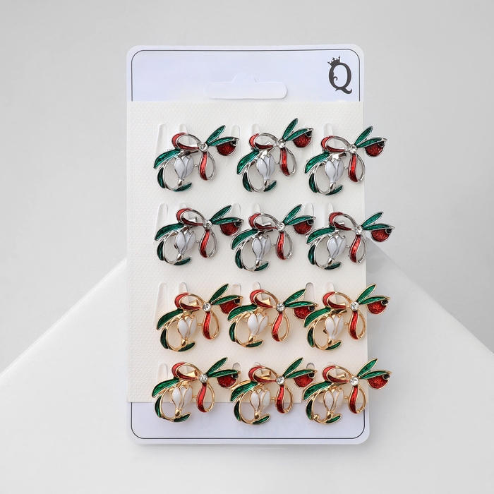 Брошь «Цветок» подснежник с бантиком, цвет МИКС (неделимая фасовка 12 шт., цена за шт.) Брошь «Цветок» подснежник с бантиком, цвет МИКС (неделимая фасовка 12 шт., цена за шт.)