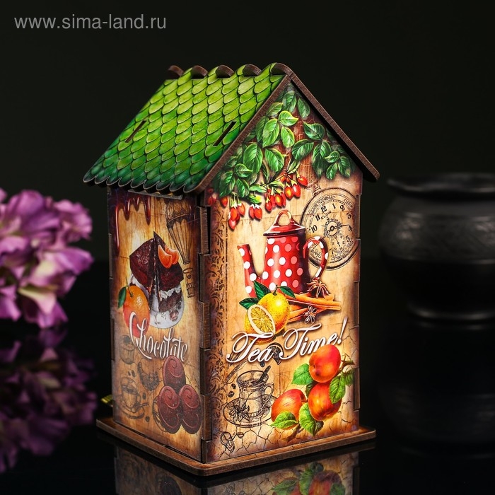 Чайный домик Чайный домик "Время чая", 9,8×9,8×17,4 см