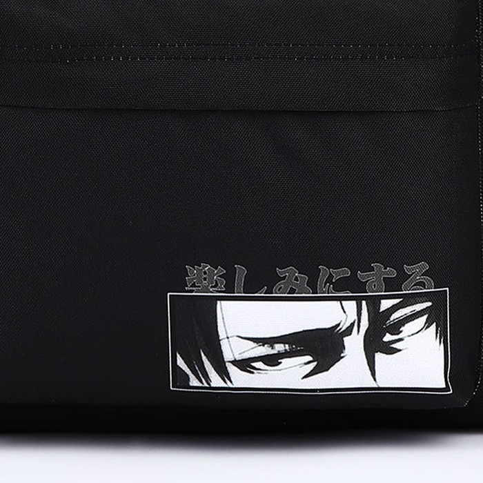 Рюкзак школьный текстильный «Аниме», с карманом, 29х12х40, цвет чёрный