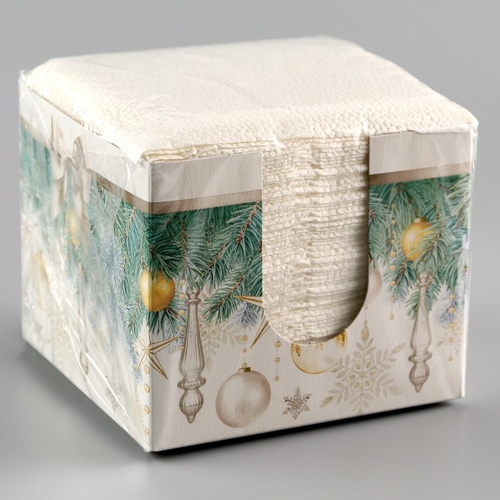 Новогодние салфетки бумажные в коробке «Ёлка», интерьерные, 75 листов, на новый год Новогодние салфетки бумажные в коробке «Ёлка», интерьерные, 75 листов, на новый год