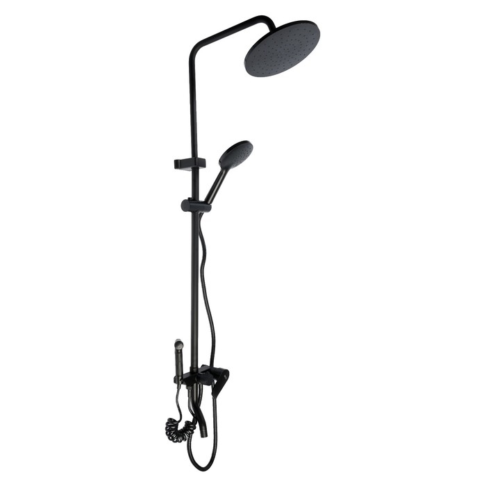Душевая система ZEIN Z3864, смеситель, верхняя, ручная и гигиеническая лейка, латунь, черная Душевая система ZEIN Z3864, смеситель, верхняя, ручная и гигиеническая лейка, латунь, черная