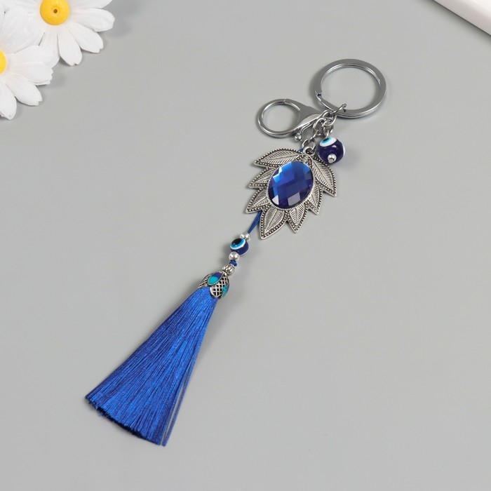 Брелок с карабином от сглаза металл  Брелок с карабином от сглаза металл "Лист папоротника" 16 см