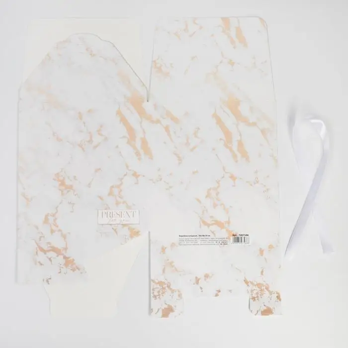 Коробка подарочная складная, упаковка, &laquo;Мрамор&raquo;, 18 х 18 х 18 см