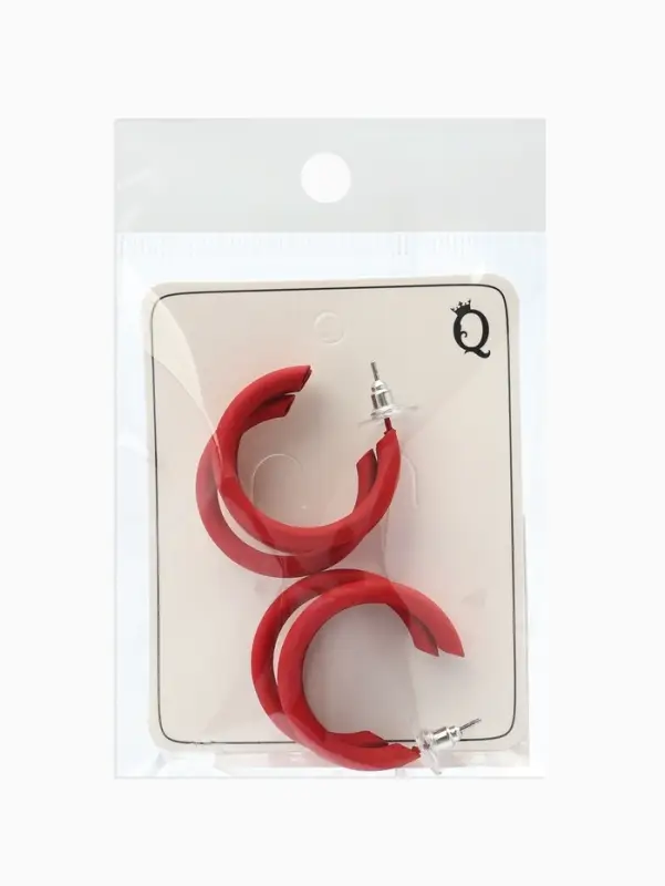 Серьги кольца тройные QF &laquo;Боттега&raquo;, d=3.5, красные