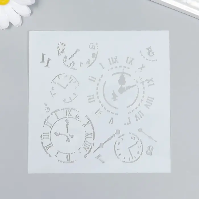 Трафарет пластик Трафарет пластик "Циферблаты" 13х13 см