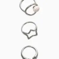 Набор колец 3 шт "Новый стиль" космос, размер МИКС, цвет белый в серебре