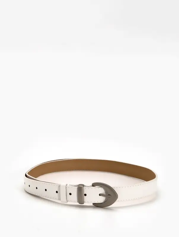 Ремень жен 05-01-02-01, Июнь2506, 3*0,3*110 см, без винта, пряж мат металл, 1 прокол, белый 109031 Ремень жен 05-01-02-01, Июнь2506, 3*0,3*110 см, без винта, пряж мат металл, 1 прокол, белый 109031