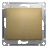 GLOSSA Переключатель двухклавишный в рамку титан схема 6
