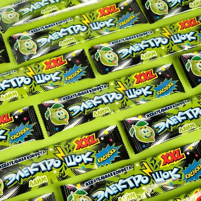 Конфета жевательная "Электрошок XXL" с ароматом лайма, 25 г