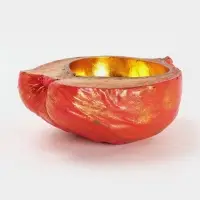 Чаша из кокоса, 24&times;22&times;10 см, красно-золотая