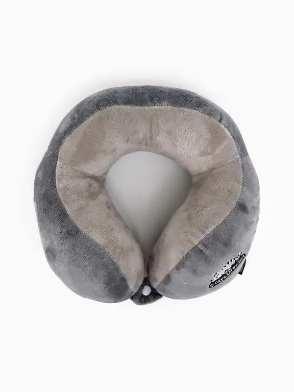 Подушка для путешествий бархатная формовая Подушка для путешествий бархатная формовая "Перезагрузка", серая