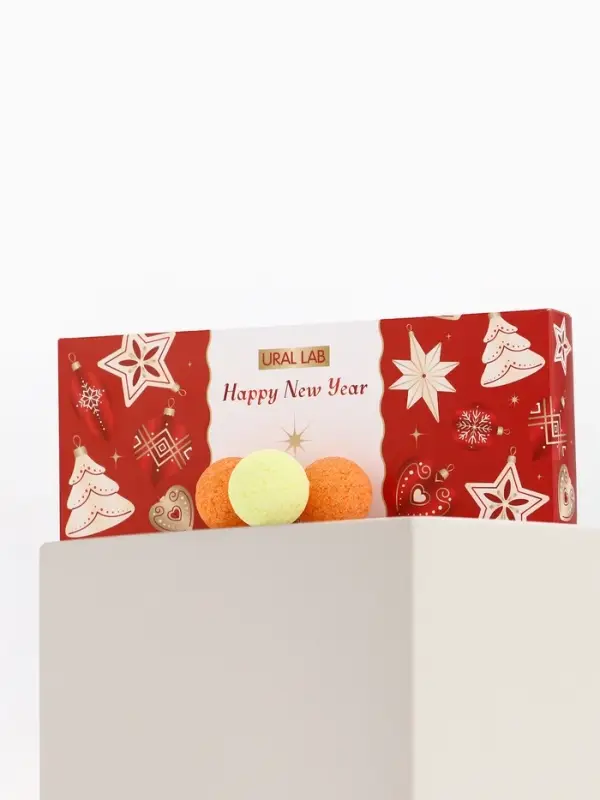 Бомбочки для ванны Happy New Year, аромат праздничный пунш, набор 12 шт. &times; 20 г, URAL LAB