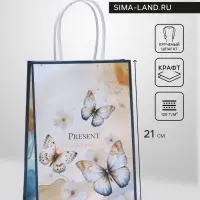 Пакет подарочный крафтовый Present for you 15&times;21&times;8 см, 120 г/м&sup2;