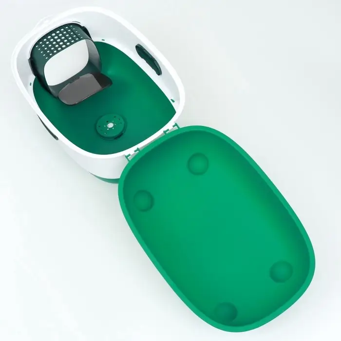 Туалет закрытый, 39&times;56&times;40 с, с УФ-лампой для уничтожения запаха, пластик, зелёный