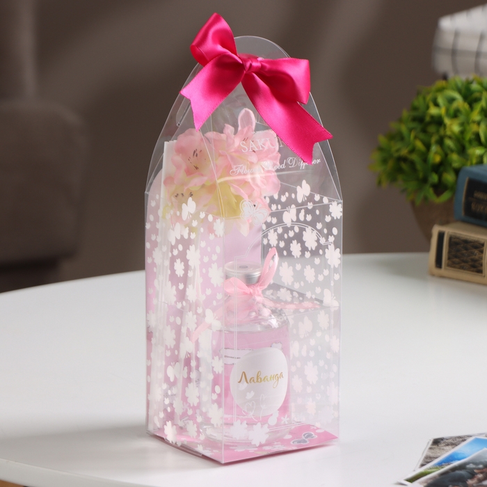 Диффузор ароматический с декором Диффузор ароматический с декором "Сакура", 100 мл, лаванда, "Богатство Аромата"