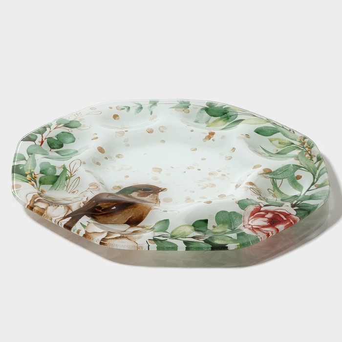 Подставка стеклянная для яиц Доляна «Птичка», 8 ячеек, 22×22 см Подставка стеклянная для яиц Доляна «Птичка», 8 ячеек, 22×22 см