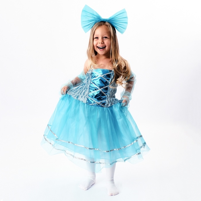 Карнавальный костюм  Карнавальный костюм "Милая Мальвина" рост 104-134 см, платье, перчатки, гольфы, ободок