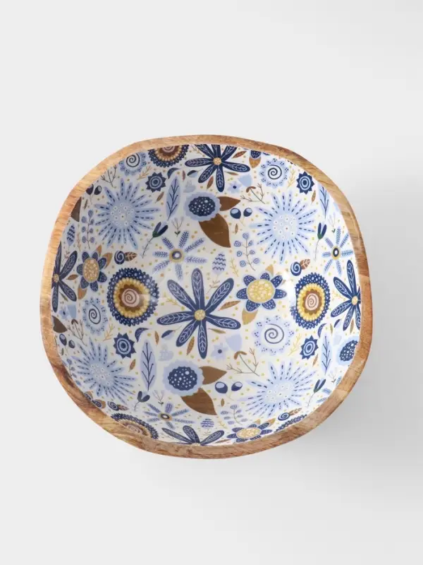 Салатник &laquo;Васильки&raquo;, 29&times;29&times;11 см, дерево манго