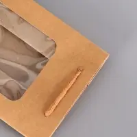 Пакет под бутылку с PVC окном 12.5&times;8.5&times;36 см, крафт