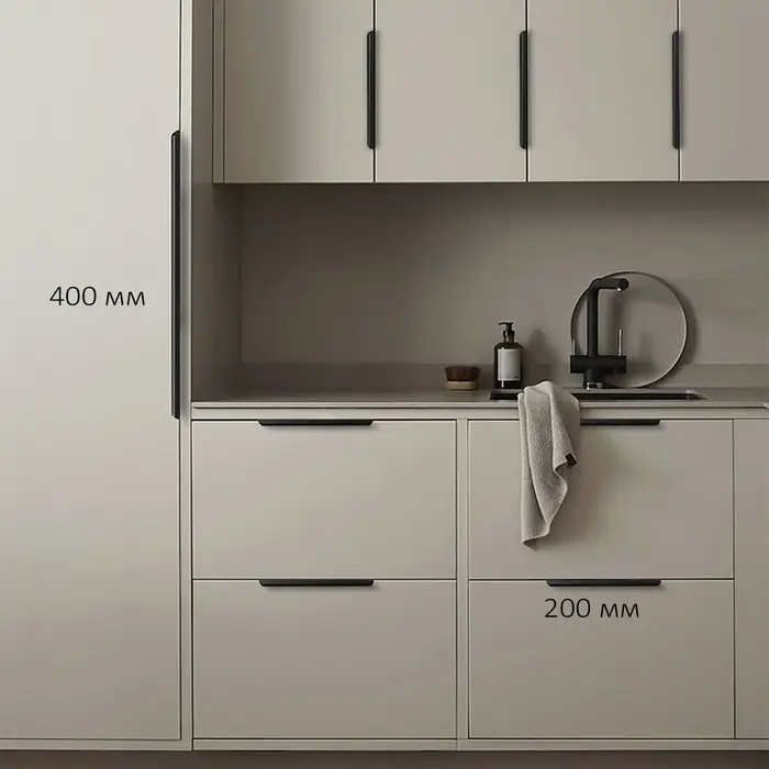 Ручка CAPPIO RT001BL, L=200 мм, м/о 160 мм, цвет черный, 4 шт.