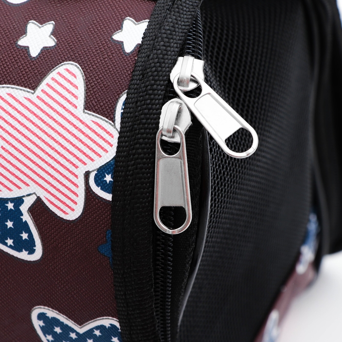 Сумка-переноска для животных  Сумка-переноска для животных "Star", размер S, 37,5 х 17 х 22 см, бордо