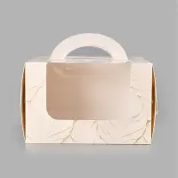 Коробка под бенто-торт с окном Present, 15,5 х 15,5 х 10 см