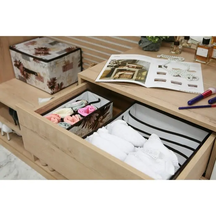 Органайзер для хранения белья Доляна &laquo;Астра&raquo;, 7 ячеек, 34&times;30.5&times;10 см, коричневый