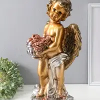 Фигура "Ангел с корзиной" бронза, 47х25х23 см