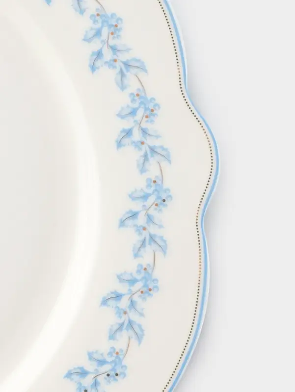 Тарелка WY Royal blue, d=26.5 см, фарфор, белая