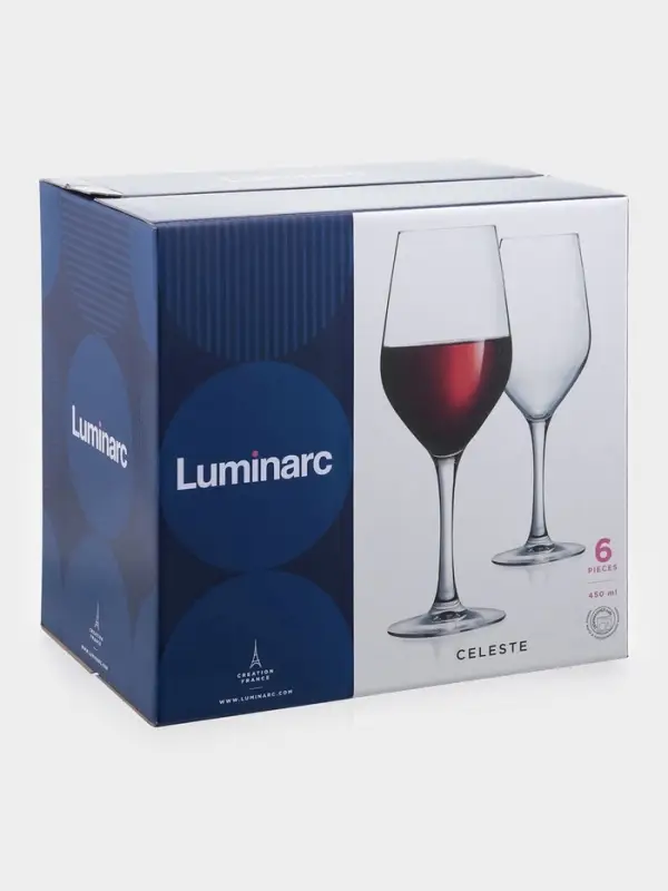 Набор бокалов для вина Luminarc Celeste, 450 мл, 6 шт., стекло, прозрачный