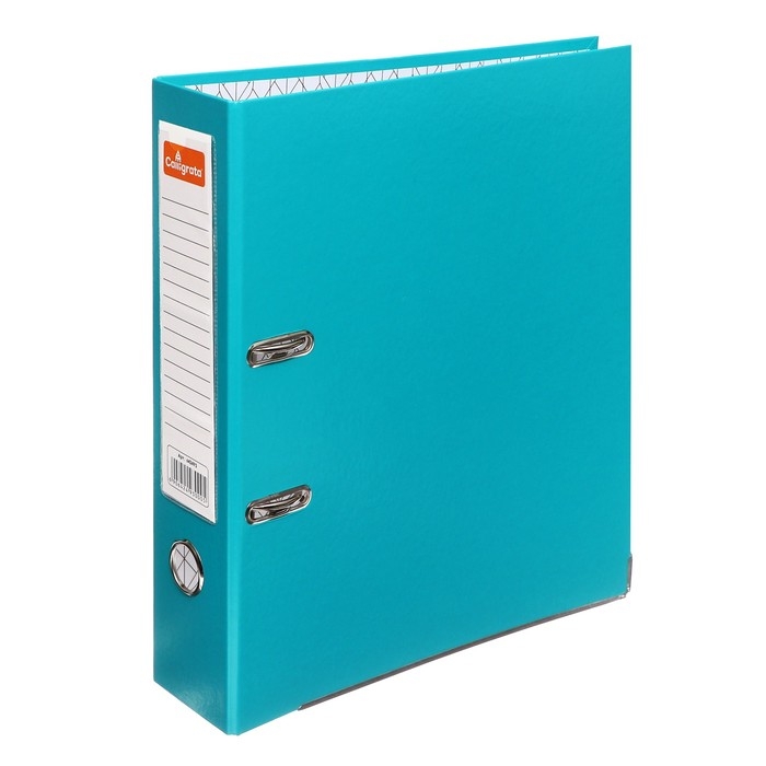 Папка-регистратор А4, 75 мм, Calligrata, ПВХ, металлическая окантовка, карман на корешок, собранная, бирюзовая Папка-регистратор А4, 75 мм, Calligrata, ПВХ, металлическая окантовка, карман на корешок, собранная, бирюзовая