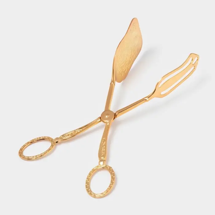 Щипцы для подачи &laquo;Рахат золото&raquo;, h=22 см, металл, золотистые