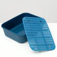 Туалет для кошек &laquo;Сима&raquo; FIX, 29&times;38&times;10.5 см, с сеткой, пластик, синий