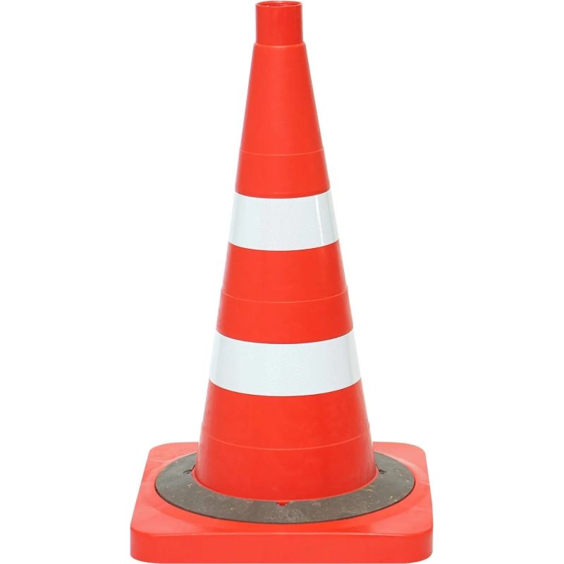 Конус сигнальный 2 с/о полосы, квадратн.основание утяжелен  510 мм КС-2.8.0