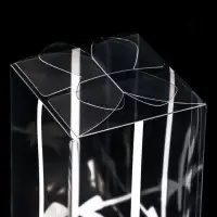 Складная прозрачная коробка из PVC, для упаковки подарков, «Бант в горошек», 12×7×7 см