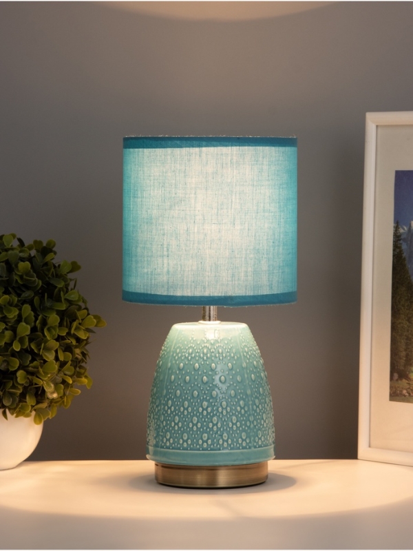 Лампа настольная Лампа настольная "Масаки" 1х40Вт Е14 синий 15х15х30см