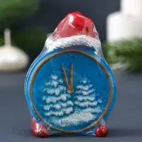 Свеча фигурная "Будильник новогодний" 5,5х3х8 см, цв. голубой