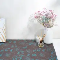 Коврик противоскользящий Доляна &laquo;Вьющиеся цветы&raquo;, 45&times;100 см, цвет коричневый