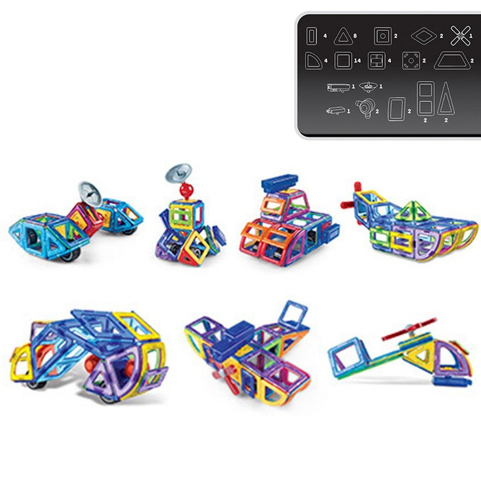 Конструктор магнитный «Цветные магниты», 54 детали Конструктор магнитный «Цветные магниты», 54 детали