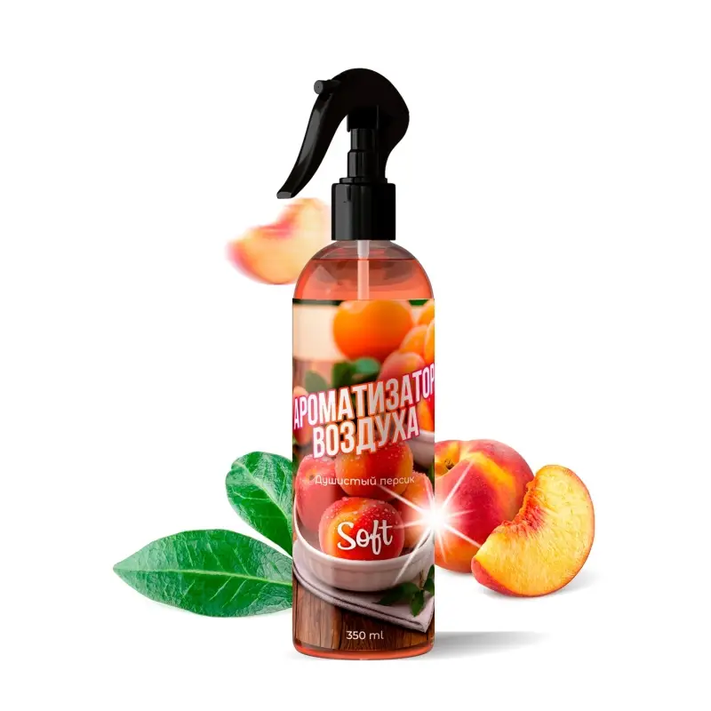 Ароматизатор воздуха Soft "Sweet peach/Душистый персик" (триггер) 350 мл. Clean&Green CG8474