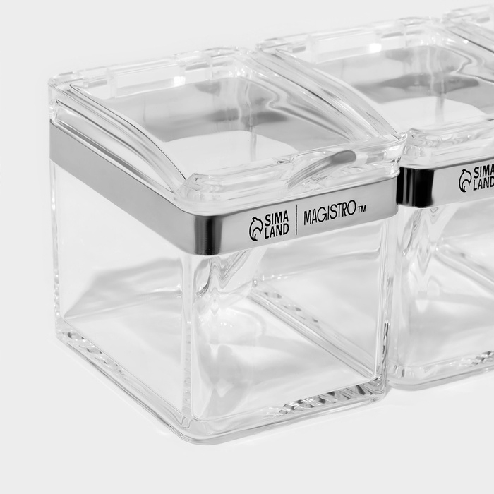 Набор для специй Набор для специй "Glace" 4 контейнера по 200 мл, 4 ложечки в комплекте