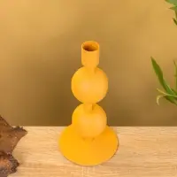 Подсвечник на 1 свечу «Песок», с 2 сферами, 8.5×8.5×18+/- 1 см